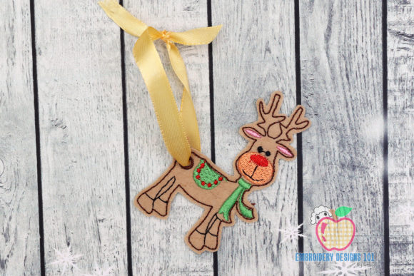 Christmas Deer with Scarf Ornament