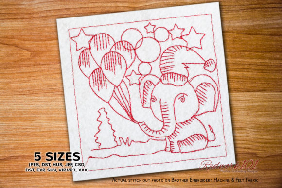 Christmas Elephant Lineart Design